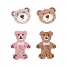 4/12 buc patch-uri brodate tricotate cu cap de urs drăguț, opțiuni multicolore - potrivite pentru accesorii de păr DIY, îmbrăcăminte și decorare de pălării - multicolor - Vizualizare 12