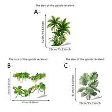 热带绿色植物、棕榈树和龟背竹叶，墙贴，可移除自粘防水PVC贴纸，适用于卧室、客厅、办公室和家居装饰。 - 牆貼 - 查看 5