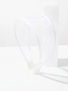 1件极简宽檐韩式发箍，百搭个性透明网纱优雅发饰，适合日常佩戴、夏季穿搭搭配、节日、派对等场合。 - FG33-白色 - 查看 4