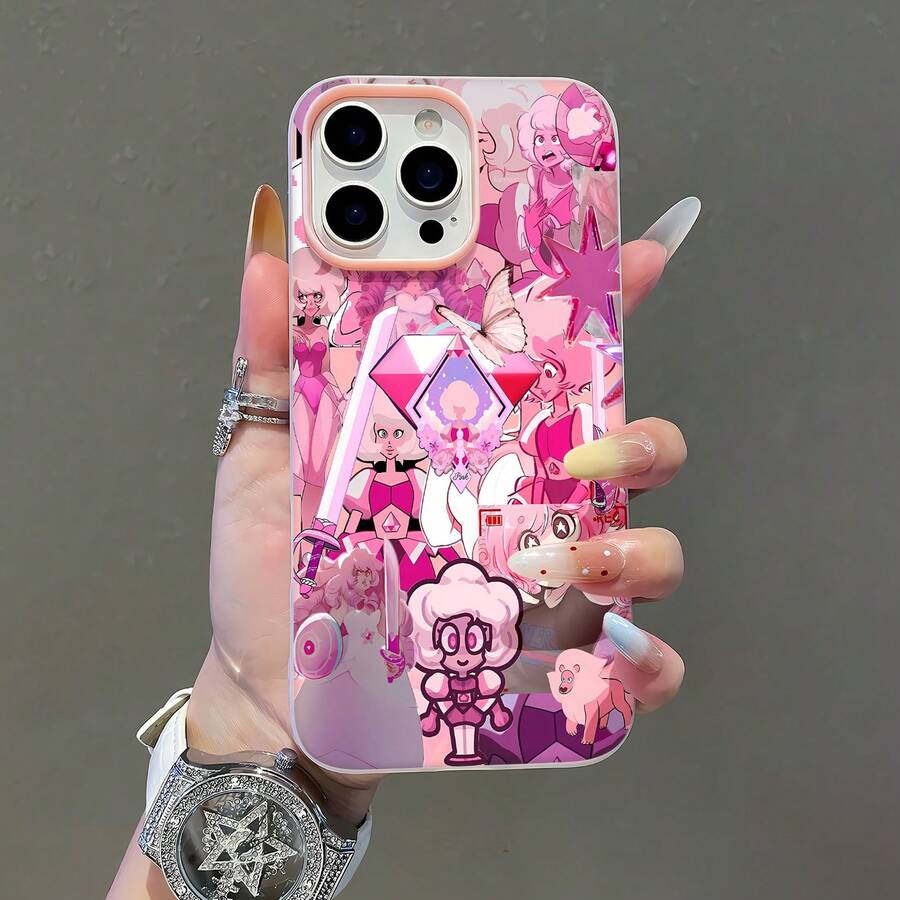 Pink Diamond collage rosa.funda de teléfono Fundas compatibles con ,Apple,VIVO,OPPO,,, y Honor.Fabricadas en silicona TPU,ofrecen protección contra golpes y caídas. - Rosa - Ver 1