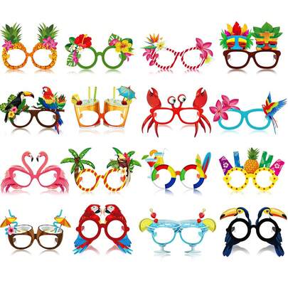 Bộ 8 ly giấy chủ đề Hawaii, phụ kiện chụp ảnh hồ bơi theo chủ đề nhiệt đới, thích hợp cho tiệc bãi biển mùa hè, tiệc độc thân, tiệc sinh nhật, trang trí cắm trại hoặc quà tặng tiệc tùng.