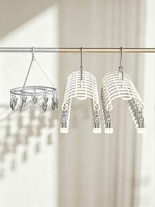 1pc Grey/White/Blue Multi-Layer Non-Slip Pants Rack, Can Hang Pants, Socks And Underwear, Space-Saving Wardrobe Storage Organizer Rack, Suitable For Home And Laundry Room, Durable And Non-Marking, Can Also Be Used As A Drying Rack - Multicolor - View 7