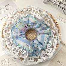 Nuevo scrunchie de encaje con estampado tie-dye floral, lazo de pelo grande de estilo coreano elegante, accesorio para el cabello, viaje, cumpleaños - Multicolor - Ver 5