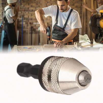Đầu kẹp mũi khoan thay nhanh không cần chìa khóa, chuôi lục giác 0.3-3.6mm/0.3-6.5mm/0.6-8.0mm, bộ chuyển đổi đầu kẹp mũi khoan xoắn tự định tâm 3 chấu bằng kim loại.