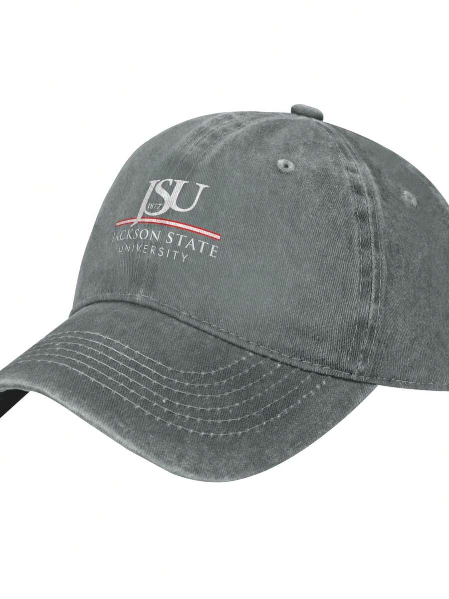 Jackson State University JSU 1877 Canvas Tote Bag Woman Washed Denim Baseball Cap - Adjustable Size, Funny Adjustable Birthday Gift. - Grey - View 1