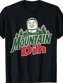 Mountain Dih John Pork Brainrot Meme Vintage Retro T-Shir T - Back 7 - View 6