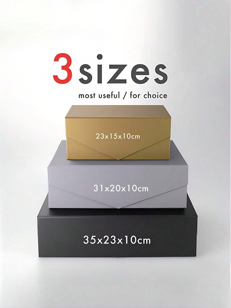 3 Sizes 7 Colors Premium Gift Box Set With Lid, Blank Luxury Packaging Box Suitable For Wedding Bridesmaid, Birthday, Christmas, Graduation Party Gifts
