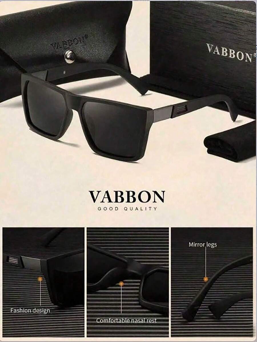 Retro svarta polariserade modeglasögon, herrglasögon med UV-skydd för bilkörning