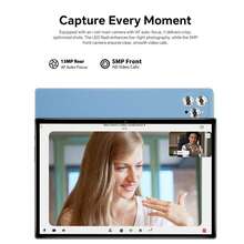 Qetupa 10.1英寸平板电脑，Android 15操作系统，MTK 8788八核2.0GHz处理器，4GB内存，64GB存储空间，1280*800 IPS高清显示屏，500万像素前置摄像头和1300万像素后置摄像头，6000mAh电池，802.11ac WiFi 5，GPS，Widevine L1（不含适配器） - 銀色 - 查看 6