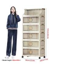 40cm/15,7in - 60cm/23,6in breiter Kunststoff-Aufbewahrungsschrank, mehrstöckige faltbare Aufbewahrungsbox, Küchen- und Essbesteck-Schrank, Küchenorganizer-Regal, Wohnzimmer-Spielzeug-Schrank, schmaler Spalt-Organizer, Küchen-Schmalschrank, Weihnachtsgeschenk, Aufbewahrungsbox, Unterbett-Aufbewahrung - transparent - Übersicht 19