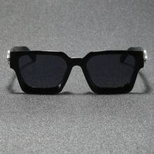 1 Pair Of Unisex  And Stylish Square-Frame Decorative Glasses, Suitable For Daily Wear, Versatile And Classic Design, An Excellent Choice For Gifting To Friends - 1 Piece - Black Border With Gray Film - View 2
