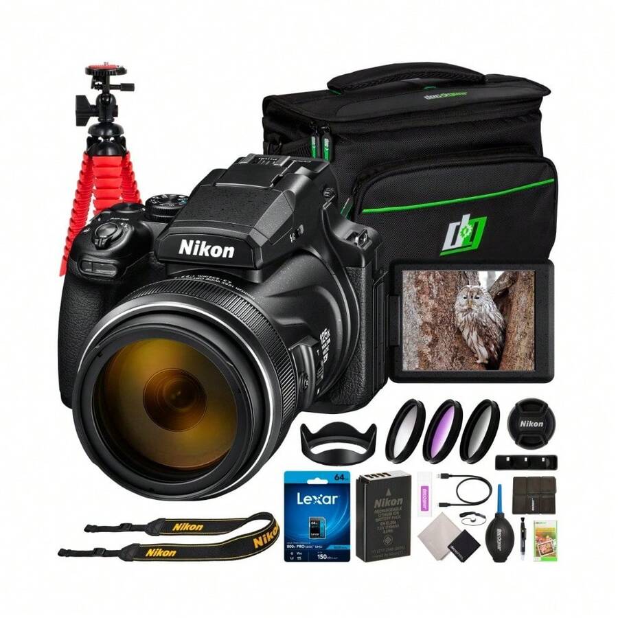 Nikon Cámara digital compacta COOLPIX P1100 Superzoom con zoom 125x y grabación 4K UHD (paquete) - Ver 1