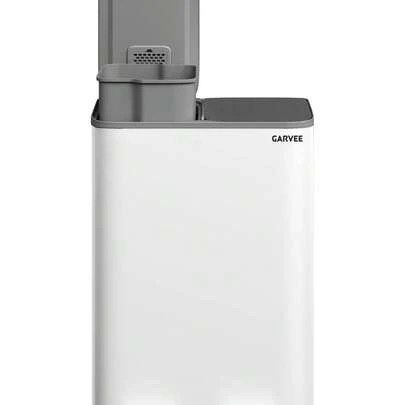 Papelera de cocina doble de acero inoxidable - Cubo de basura y reciclaje de doble compartimento de 16 galones con pedal - Tapa de cierre suave, cubos interiores de PP extraíbles, borde para bolsa - Gran capacidad - Color blanco grisáceo