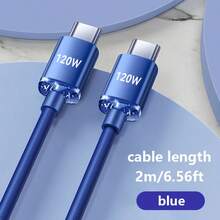 USB-C 转 Type-C 数据线 PD 120W 6A 双 Type-C 快充线，适用于 17/16/15 Pro Max 等手机快充数据线 - 彩色 - 查看 18