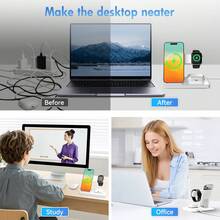 Fast Charging 3-In-1 Wireless Charger 3 In 1 Fast Charging Magnetic Wireless Charger, Fast Charging Dock Station Compatible With Various Products Of L_Phone, Memorial Day Summer Kickoff Gift Giving - White - View 5