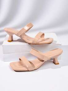 Teenage New Low Heel Sandals Vintage Exquisite Fashion Elegant Shoes High Heel Sandals Suitable For Various Outfits Black High Heels Beige High Heels Burgundy High Heels Khaki High Heels - Apricot - View 2