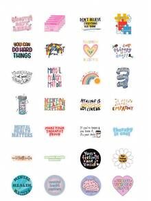50PCS Mental Health Stickers, Positive Affirmation Waterproof Vinyl Decals With Inspirational Self-Care Designs For Water Bottles, Laptops, Journals & Scrapbooks, Motivational Stickers For Adults & Mental Health Advocates, Perfect For Personalizing Daily Items, Crafts And DIY Projects Scrapbook Supplies Scrapbooking - 1 Set - View 9
