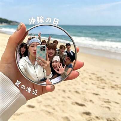 1 chiếc gương lồi du lịch, gương kính góc rộng, gương tròn nhỏ để ghi lại dấu chân, đạo cụ chụp ảnh cầm tay, thích hợp cho chụp ảnh du lịch ngoài trời và trang trí nhà cửa.