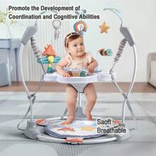 Baby Activity Center And Jumper,Infant Activity Center With 360°,3-In-1 Play Center,3 Adjustable Heights For 6-18 Months Max Weight 26.5 Lbs - 灰色森林 - 查看 6