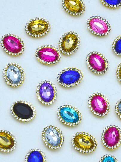 Oval Rhinestone Crystal Gem Claw Setting, DIY Craft, Jewelry Making, Decoration For Dresses, Clothes, Shoes, Bags