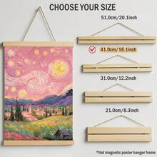 1pc Pink Starry Night Sky Artwork, Pastel Sunset Oil Painting Canvas Print | Modern Impressionist Art Decor Suitable For Girl's Bedroom, Dorm, Living Room Or Office, Impressionist Landscape Poster, Gift For Art Lover, Framed Or Unframed - Pattern - View 18