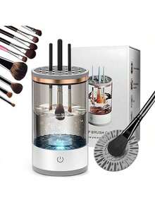 Quick-Dry Electric Makeup Brush Cleaner, Spin-Cleans & Dries Brushes In Minutes, No More Waiting For Brushes To Dry, USB-Powered For Home/Travel, Gentle On All Bristle Types, Compact Size Fits Any Bag, Daily Beauty Essential - White - View 5