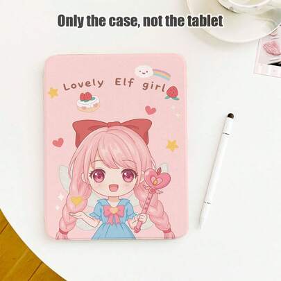 1个翻盖式桌面保护套，带笔槽，可爱女孩图案，360°旋转支架，内置笔槽，PU皮革材质，兼容荣耀平板8/9/10、荣耀GT 11.5英寸/X8A/X9/X8Pro/X9Pro/V9/V8 Pro、Matepad SE 11/Matepad 11、11.5S/Matepad Pro以及其他热门机型，例如苹果第十代/11 2025 (A16)、A9/A9+/A11/S11/S10 FE等。