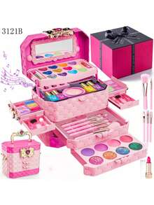 Girls Pretend Makeup Box Set, Children's Fashion Toy, Suitable For 3-6-12 Years Old, Children's Birthday Gift, Christmas And Halloween Gift - Multicolor - View 2