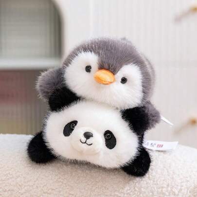 1pc Soft & Cute Raccoon, Panda, Penguin Plush Doll, Fluffy Sloth Doll, Mini Adorable Animal Desktop Companion, Healing Stuffed Doll, Birthday/Valentine's/Mother's Day/Graduation Gift For Girl, Friend