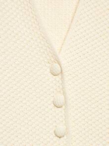 Áo khoác cardigan dệt kim tay ngắn cổ chữ V tối giản, thanh lịch/thường ngày dành cho nữ hiệu YROOE, thích hợp cho mùa Xuân/Hè/Ngày của Mẹ. - Màu be - Xem 7
