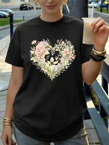 Dam-T-shirts - Svart - Visa 1