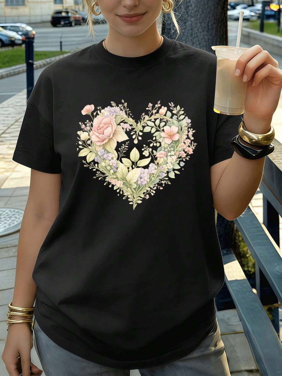 Dam-T-shirts - Svart - Visa 1