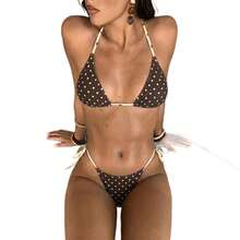 New Polka Dot Print Bikini Sexy Two-Piece Swimsuit Beachwear - Image Color - View 5