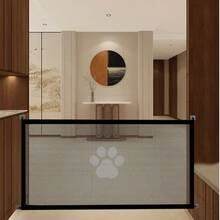 1个可伸缩宠物门，可调节便携式室内/室外屏障，易于安装的安全围栏，适用于门口、走廊、露台，母亲节、父亲节、生日送给宠物主人的绝佳礼物 - 适用于猫狗 - 黑色 - 查看 5