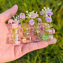 3/6/10pcs Mini Floral Rearview Mirror Dashboard Decor, Cute Car Accessories For Women, Car Interior Aesthetics, Lovely Vase Decor For Home Office, Luminous Resin Mini Vase Set, Random Mixed Cute Mini Flower Bottles With Artificial Flowers, Hexagonal Desktop Decor, Colorful Glow-In-The-Dark Ornaments For Home Car Party, No Power Needed, Creative Car Interior Decor, Aesthetic Home Decor Gift For Girls - A - View 12