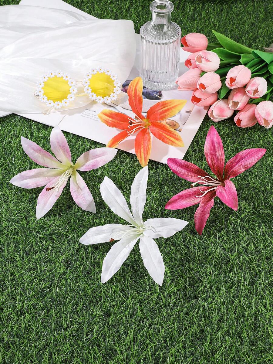 1个大型3D逼真花朵发夹,适合度假/日常/婚礼等各种场合,是海边拍照/约会/节日的精美礼物。 - 彩色 - 查看 1