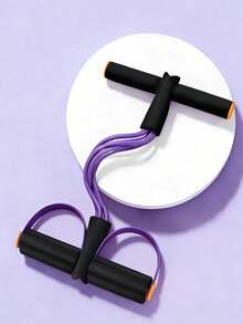 6pcs Purple PVC Elastic Yoga Resistance Bands, Suitable For Full Body Workout, Core Training, Arm & Leg Exercises, Rowing, And Use With Fitness Equipment, Multi-Color Options, Great For Sports, Gym, And Home Workout. Product Category: Fitness Accessories, Resistance Bands, Shaping Products, Pilates Equipment, And Resistance Bands. - Multicolor - View 2