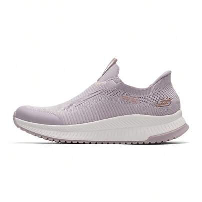 Skechers Giày thể thao nữ thường ngày, Giày đi bộ BOBS SQUAD 4 dành cho nữ, Mềm mại, Thoáng khí, Thoải mái, Nhẹ, Màu tím nhạt, 117745-LIL