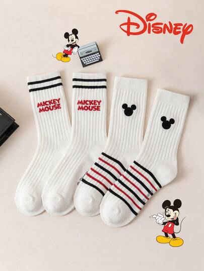  2/1 Đôi tất Disney chính hãng, tất lưới sọc trắng cao đến bắp chân dành cho nam, thích hợp mặc mùa hè. Thiết kế hoạt hình dễ thương, tất Disney trắng thời trang và đáng yêu dành cho nam giới vào mùa hè. Thoáng khí, thấm hút mồ hôi, thoải mái, đa năng, tất cổ cao họa tiết hoạt hình thời trang, thích hợp cho học sinh, người lớn, làm quà tặng và sử dụng hàng ngày.
