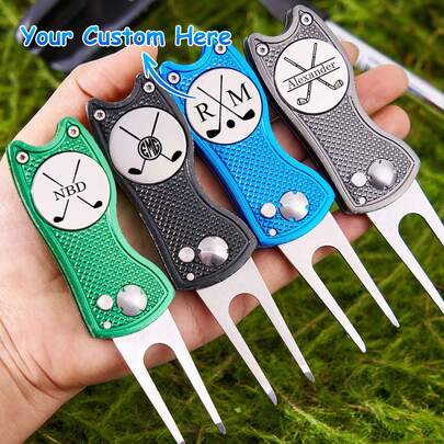 Dụng cụ sửa vết lõm sân golf cá nhân hóa kèm dụng cụ đánh dấu bóng, dụng cụ sửa vết lõm có thể thu gọn, dụng cụ sửa vết lõm sân golf gấp gọn, quà tặng cho phù rể, quà tặng cho nam giới chơi golf, phụ kiện golf, quà tặng cho anh ấy, món quà tốt nhất cho bố.