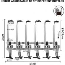 6 Bottle Wall Mounted Spirit Optics Set Home Bar Butler Drinks Dispenser - View 3