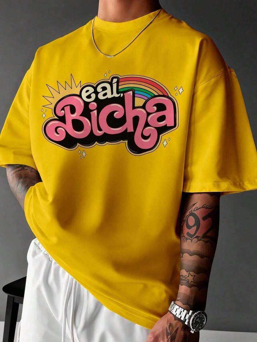 Basic T-Shirt EAI Bicha LGBT Gay Premium Unisex - Yellow - View 1