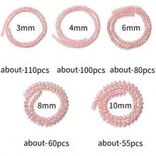 1 pieza Abalorios de cristal de ábaco facetado redondo en color AB, multicolor, de varios tamaños 3/4/6/8/10mm, suministros versátiles para manualidades de joyería, aptos para pulsera, collar, joyería, colgante, llavero - rosa - Ver 6