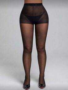1pc Women's Sexy Fashion Thong Pantyhose - Black - View 3