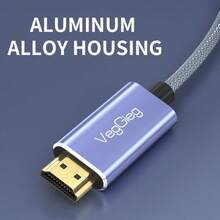 VegGieg USB C To HDTV Cable 4K 60Hz Type C To HDTV Braided Cord Gold Plated Aluminum Alloy Compatible With Macbook Pro Dex Laptop PC Monitor TV - View 9