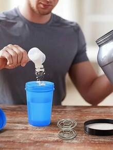 Bộ 2 cốc lắc bột protein chống trượt di động, cốc trộn, cốc nhựa, cốc tập thể dục - Thân cốc PP bền + bi trộn bằng thép không gỉ 304 - Nhiều màu - Xem 4