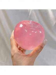 1pc Soft Comfortable Slow Rebound Malt Pink Green Crystal Big Apple Plush Thin Sticky Outer Layer Moldable Creamy Texture Squeeze Toy Ball Minimalist Atmospheric For Christmas Desktop Decor Office Stress Relief Ideal Gift OXNN - 綠晶 - 查看 3