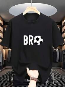 Camiseta de manga corta para adolescentes, compatible con entrenamiento de fútbol y uso casual - Camiseta de fútbol transpirable con cuello redondo, lavable a máquina para adolescentes (primavera-verano). - Negro - Ver 1