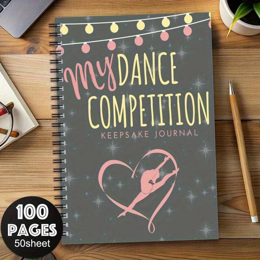 1本「My Dance Competition Makes Me Yeast」螺旋筆記本，適合舞蹈愛好者，辦公與學校用品，教師禮物，日記記錄與筆記，趣味封面設計，耐用螺旋裝訂，舞蹈配件 - G - 查看 1