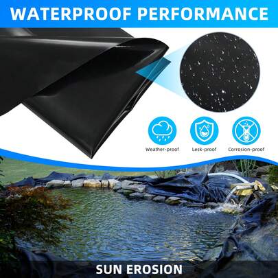 Telo per laghetto in HDPE, spessore 0,5 mm, lunghezza 6 m, larghezza selezionabile 1/2/3/6/8 m, robusto telo per laghetti da giardino e stagni.